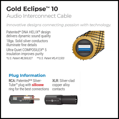 Кабель межблочный аудио Wire World Gold Eclipse 10 Interconnect Pair (GEI1.0M-10) 1.0m