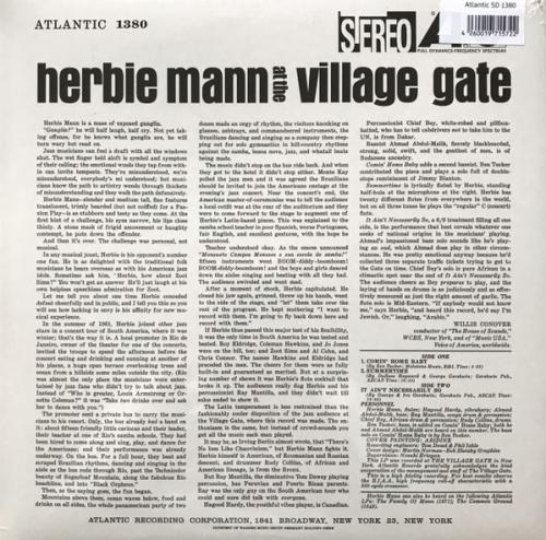 Виниловая пластинка Herbie Mann - At The Village Gate (Analogue) (Black Vinyl LP)