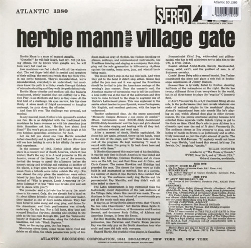 Виниловая пластинка Herbie Mann - At The Village Gate (Analogue) (Black Vinyl LP)