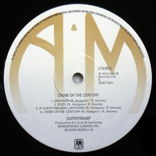 Виниловая пластинка Supertramp, Crime Of The Century (40th Anniversary / Back To Black)