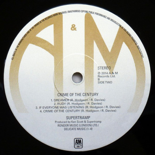 Виниловая пластинка Supertramp, Crime Of The Century (40th Anniversary / Back To Black)