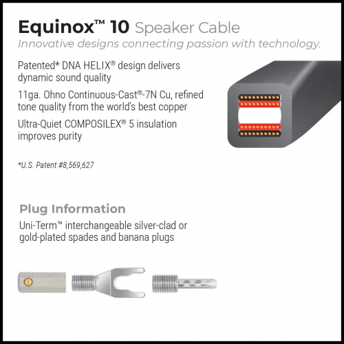 Акустический кабель Wire World Equinox 10 Biwire Speaker Cable Pair (BAN-BAN) (EQB2.0MB-10) 2.0m