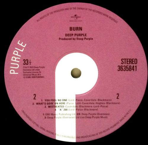 Виниловая пластинка Deep Purple, Burn