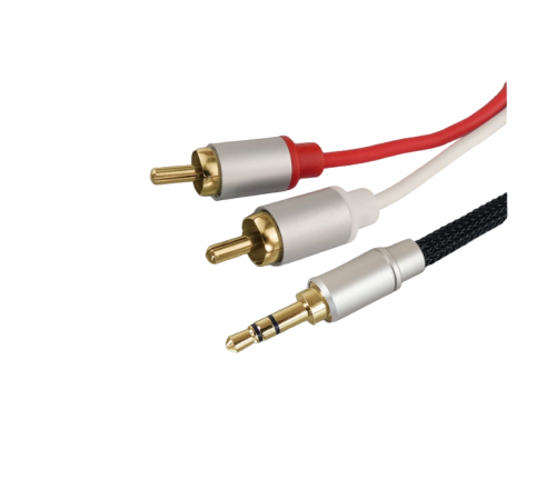 Кабель межблочный аудио Dynavox Cinchkabel Stereo 3.5Jack-2RCA 5.0m (207386)