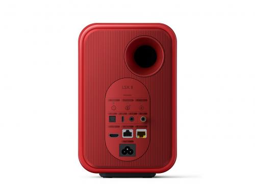 Активная беспроводная акустика со стойками KEF LSX II LAVA RED + KEF S1 Floor Stand Red