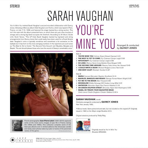 Виниловая пластинка Sarah Vaughan; Jones, Quincy - You're Mine You (Black Vinyl LP)