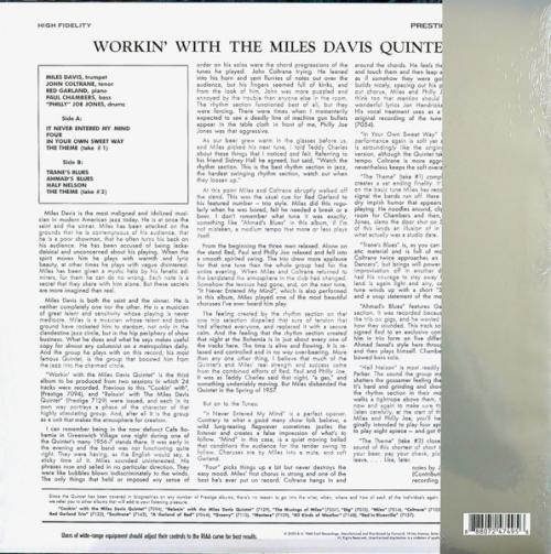 Виниловая пластинка Davis, Miles - Workin’ (Black Vinyl LP)