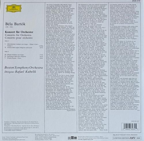Виниловая пластинка Rafael Kubelik - Bartok: Concerto For Orchestra (Limited Edition, Numbered, Black Vinyl LP)