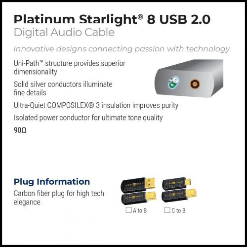 USB-кабель Wire World Platinum Starlight 8 USB 2.0 A-B Flat Cable (P2AB1.0M-8) 1.0m