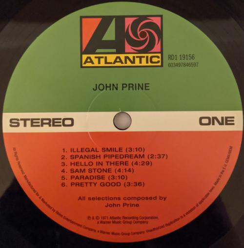 Виниловая пластинка John Prine - John Prine (180 Gram/Black Vinyl)