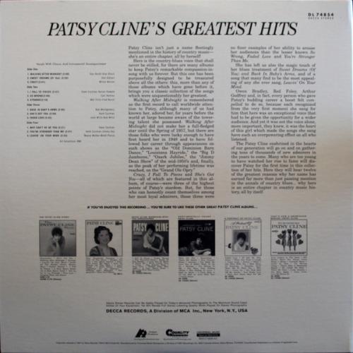 Виниловая пластинка Patsy Cline - Greatest Hits (Analogue) (Black Vinyl 2LP)