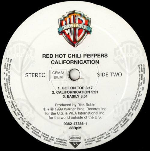 Виниловая пластинка Red Hot Chili Peppers CALIFORNICATION (180 Gram)