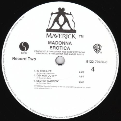 Виниловая пластинка WM Madonna Erotica (180 Gram/Gatefold)