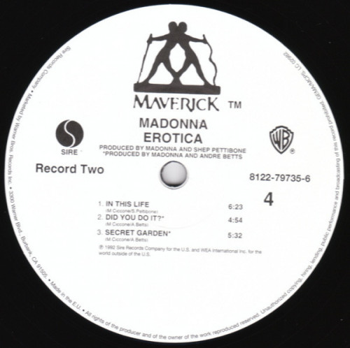 Виниловая пластинка WM Madonna Erotica (180 Gram/Gatefold)