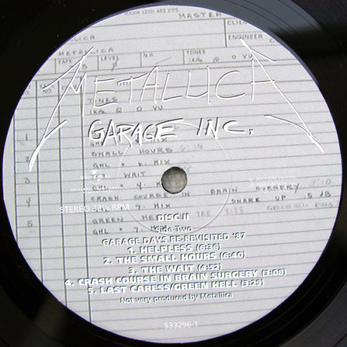 Виниловая пластинка Metallica, Garage Inc.