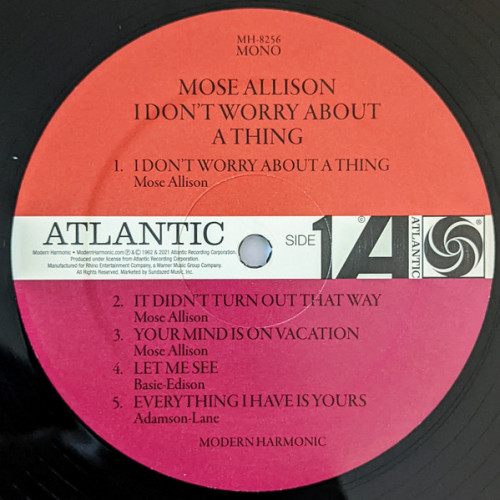 Виниловая пластинка Mose Allison - I Don't Worry About A Thing (Black Vinyl LP)