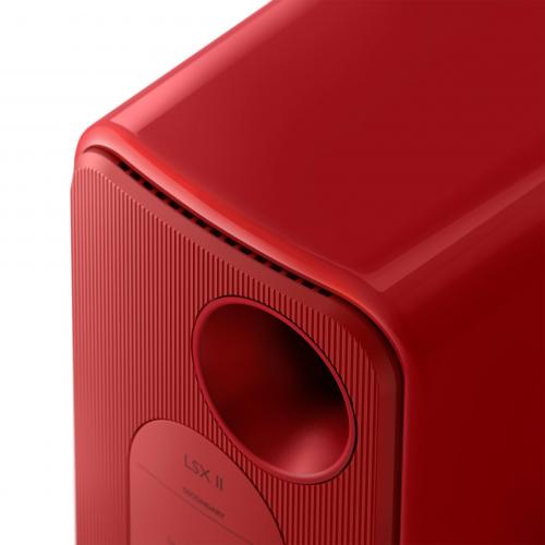 Активная беспроводная акустика со стойками KEF LSX II LAVA RED + KEF S1 Floor Stand Red