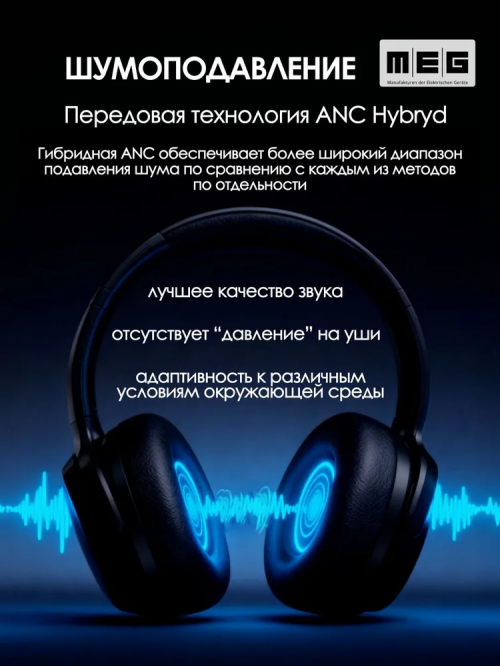 Наушники MEG HEA400BL