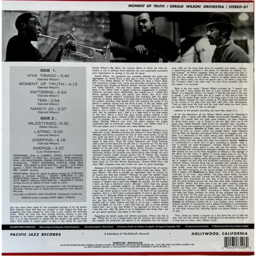 Виниловая пластинка Gerald Wilson - Moment Of Truth (Tone Poet) (Black Vinyl LP)