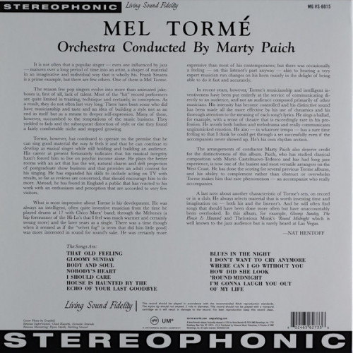 Виниловая пластинка Mel Torme - Torme (Analogue, Acoustic Sounds) (Black Vinyl LP)