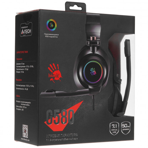Наушники игровые A4Tech Bloody G580 Black