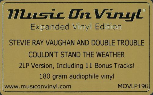 Виниловая пластинка Stevie Ray Vaughan — COULDN'T STAND THE WEATHER (2LP)