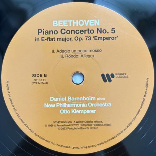 Виниловая пластинка Barenboim, Daniel; Klemperer, Otto - Beethoven: Emperor Concerto (Black Vinyl LP)
