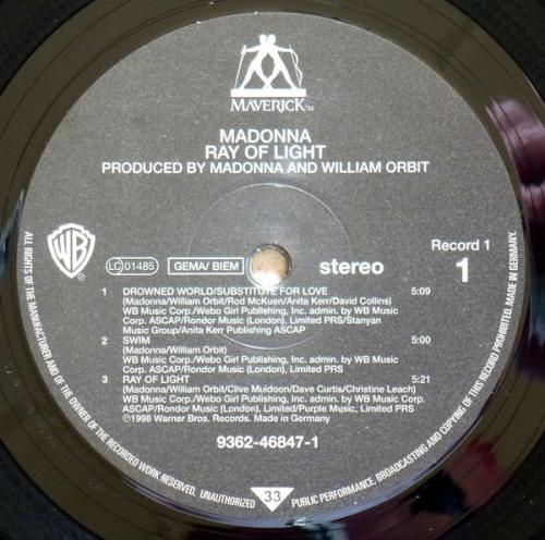 Виниловая пластинка WM Madonna Ray Of Light (180 Gram Black Vinyl)