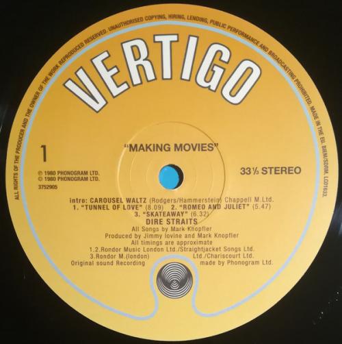 Виниловая пластинка Dire Straits, Making Movies