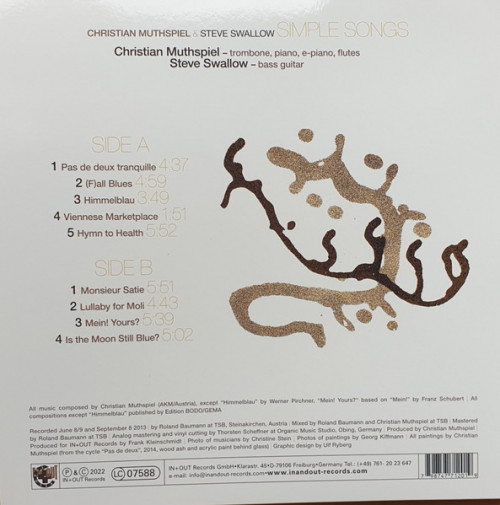 Виниловая пластинка Muthspiel, Christian; Swallow, Steve - Simple Songs (Black Vinyl LP)