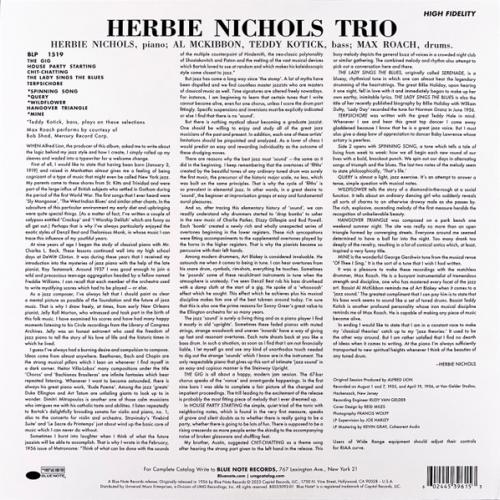 Виниловая пластинка Herbie Nichols - Herbie Nichols Trio (Tone Poet) (Black Vinyl LP)
