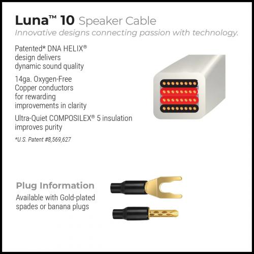 Акустический кабель Wire World Luna 10 Biwire Speaker Cable Pair (BAN-BAN) (LUB2.5MB-10) 2.5m