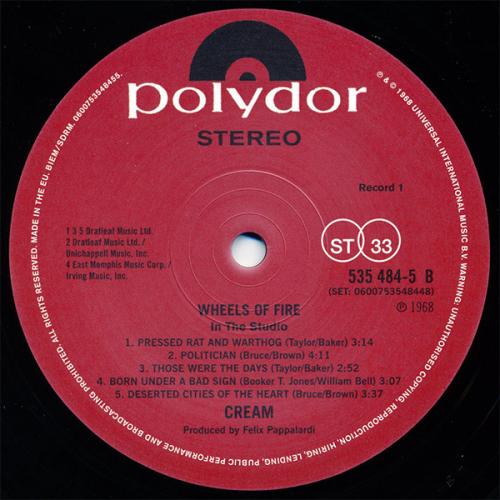 Виниловая пластинка Cream, Wheels Of Fire