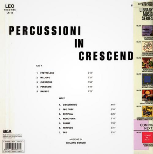 Виниловая пластинка Giuliano Sorgini - Percussioni In Crescendo (Black Vinyl LP)