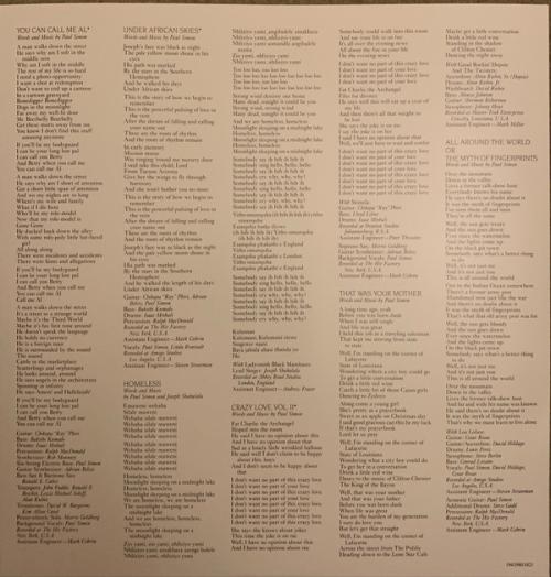Виниловая пластинка Paul Simon — GRACELAND (National Album Day 2020 / Limited Clear Vinyl)