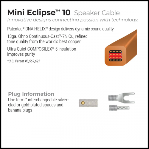 Акустический кабель Wire World Mini Eclipse 10 Speaker Cable (Ban-Ban) (MES2.0MB-10) 2.0m