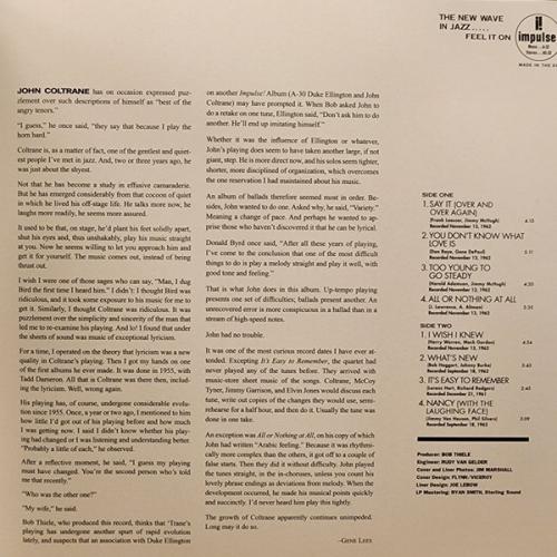 Виниловая пластинка John Coltrane - Ballads (Black Vinyl LP)
