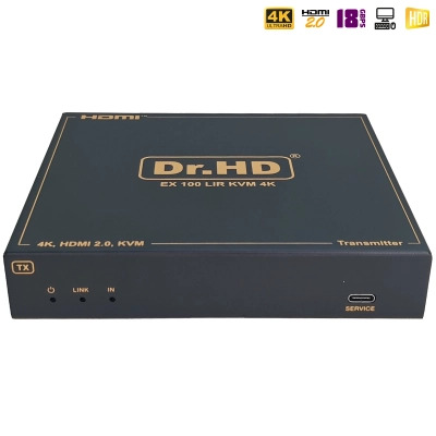 HDMI удлинитель по витой паре и IP Dr.HD EX 100 LIR KVM 4K