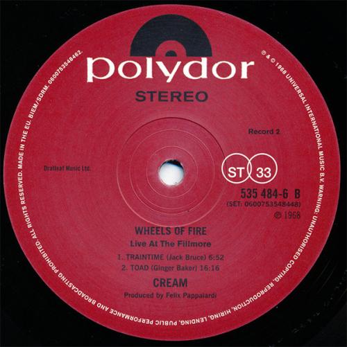 Виниловая пластинка Cream, Wheels Of Fire
