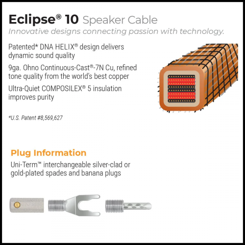 Акустический кабель Wire World Eclipse 10 Speaker Cable Pair (BAN-BAN) (ECS3.0MB-10) 3.0m