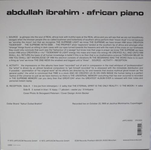 Виниловая пластинка Ibrahim, Abdullah, African Piano (180 Gram)