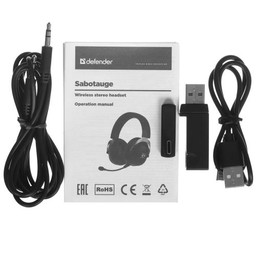 Гарнитура беспроводная Bluetooth Defender Sabotauge Black
