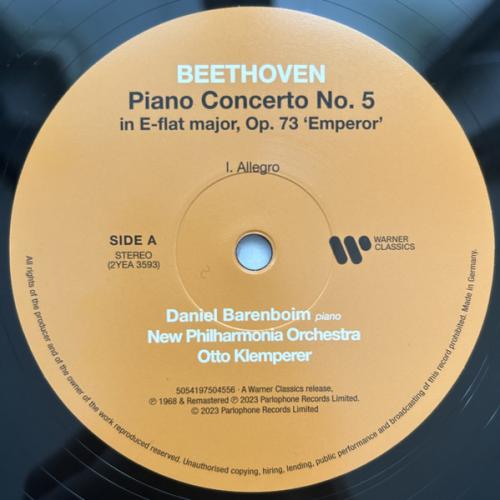 Виниловая пластинка Barenboim, Daniel; Klemperer, Otto - Beethoven: Emperor Concerto (Black Vinyl LP)