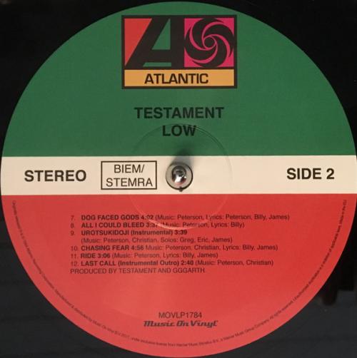 Виниловая пластинка Testament - Low (Black Vinyl LP)