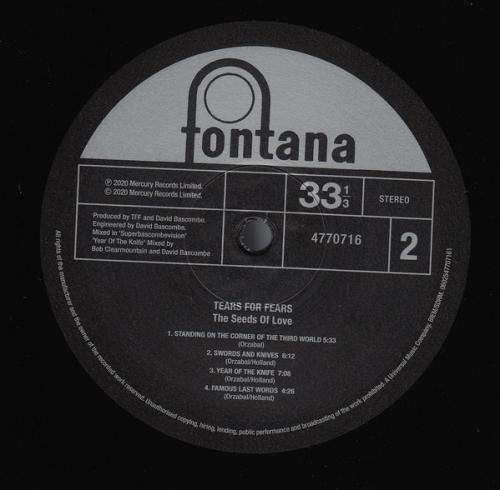 Виниловая пластинка Tears For Fears - The Seeds Of Love