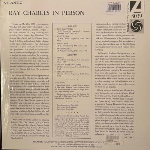 Виниловая пластинка Ray Charles - In Person (Analogue) (Limited Edition, Black Vinyl LP)
