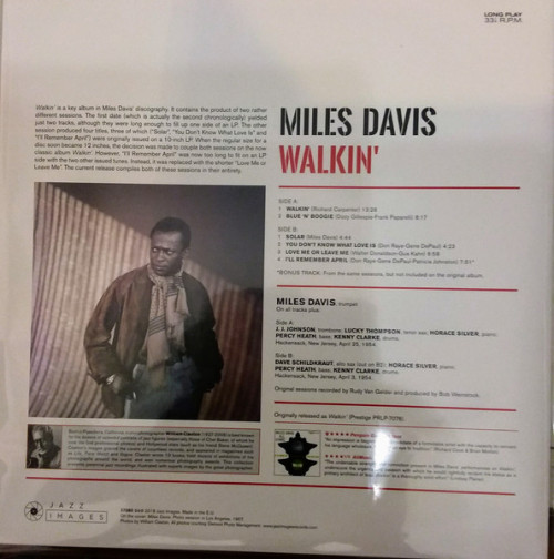 Виниловая пластинка Miles Davis - Walkin' (Black Vinyl LP)