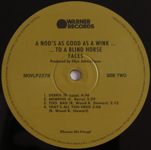 Виниловая пластинка Faces - A Nod Is As Good As A Wink To ... Blind Horse (Black Vinyl LP)