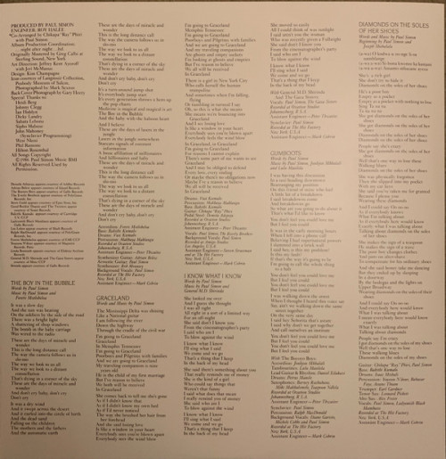 Виниловая пластинка Paul Simon — GRACELAND (National Album Day 2020 / Limited Clear Vinyl)