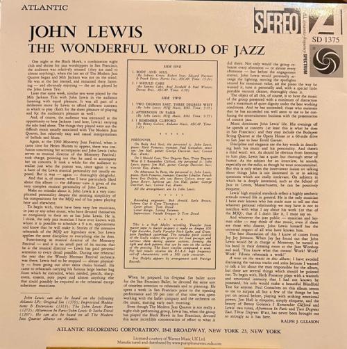 Виниловая пластинка John Lewis - The Wonderful World Of Jazz (Analogue) (Black Vinyl LP)